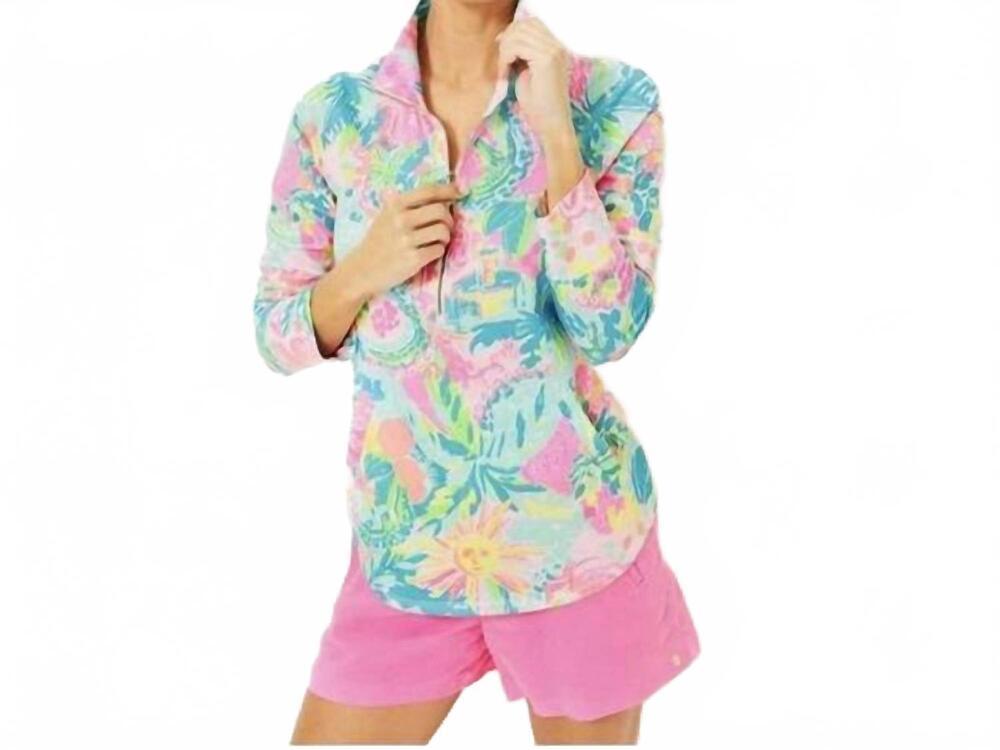 NEW LILLY PULITZER upf 50+ skipper popover top in multicolor